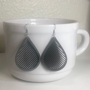 Grey handmade laser cut earrings
